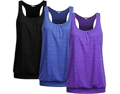 3pcs- Black+blue+deep Purple