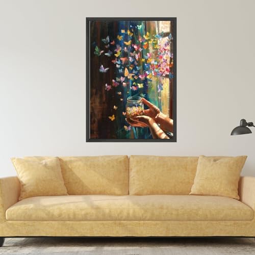 Tableau Lâcher de papillons décor murale nature 40x60cm - 4