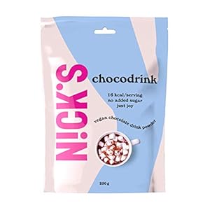 NICKS Chocodrink, veganistisch chocolademelk poeder, hoogwaardige cacaodrinkchocolade zonder toegevoegde suikers…