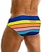 MIZOK Men's Sexy Prints Swimming Bikini Low Rise Swimwear Brief Blue L