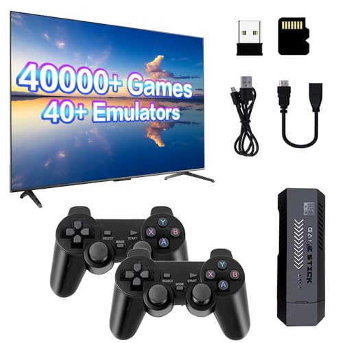 Retro Game Console 4K HD Output 128GB 40 000+ Classic Games Dual 2.4G Wireless Controllers for Family and Friends