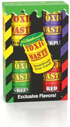 Toxic Waste Amazon Exclusive Sour Candy Drums, Variety Bundle, 4 Pack