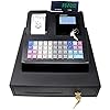 Nadex CR360 Cash Register, 4700 Lookups 50 Dept 50 Clerks, Quick Load Thermal Printer, Compact Size, Cash and Coin Drawer, Black