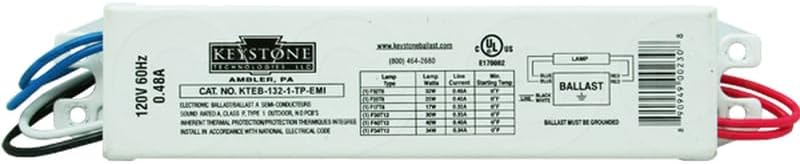 OHLECTRIC Replacement for Keystone KTEB-132-1-TP-EMI 1 Lamp T8 Electronic Fluorescent Ballast | 120V Input with Rapid Start Operation | UL Listed with EMI Protection