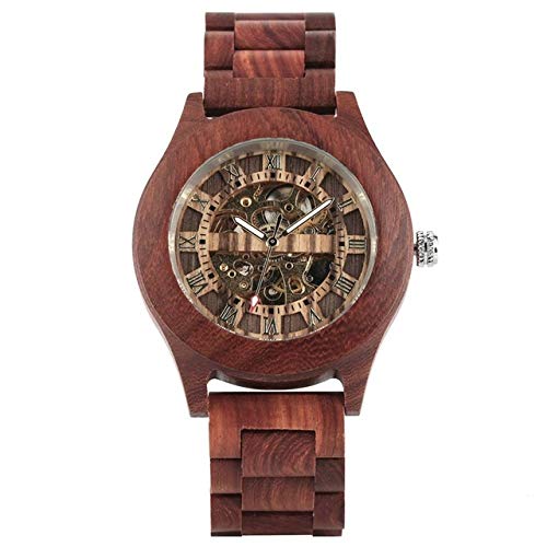Movimento dell'orologio: Questo è un orologio meccanico in legno a carica automatica che può essere alimentato dai movimenti del polso e non necessita di batterie all'interno.