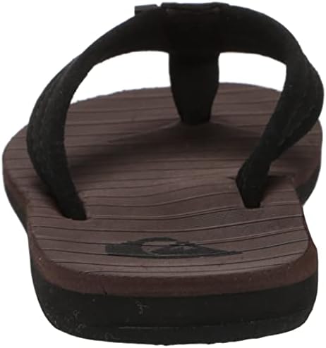 Quiksilver Boy's Carver Suede Fixed Strap Kids Flip Flop Youth Sandal, Brown 1, 4 Big | Image 2