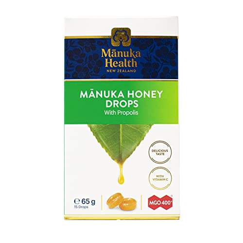 Manuka Health Caramelos con miel de Manuka y propóleo, caja de 15 caramelos - 65g (MGO 400+)