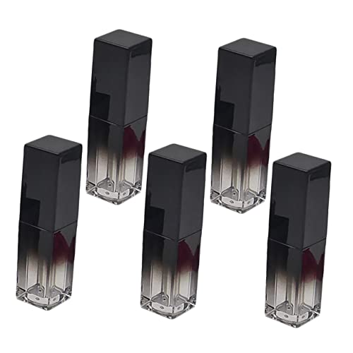 Vaguelly 5 Piezas Botella De Brillo De Labios Tubos De Brillo De Labios Botellas De Brillo De Labios Tubos De Esmalte De Labios Gloss Labios Tubos De Color De Labios Black El Plastico