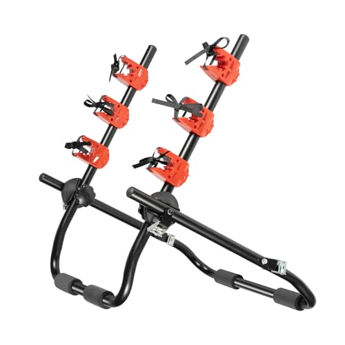 3-Bike Hitch Mount Rack, Vehicle Trunk Mount Bike Rack, Folding Bike Rack Portable Adjustable Bike Rack, Suitable for Most Hatchbacks, Cars, Suvs and Vans