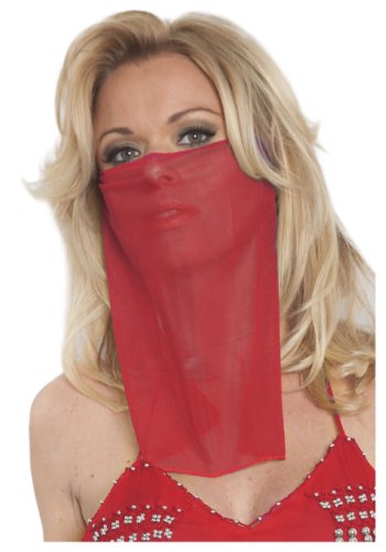 Western F.a.s.h.i.o.n Sheer Dance Face Veil (Red)