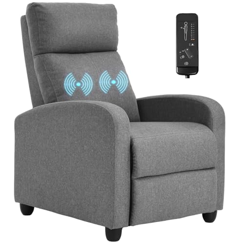 Sillón reclinable tela gris moderno miniatura 1