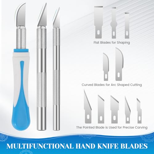 image for GRLCOOD 16 PCS Exacto Knife Set, 3 Craft Knife and 13 SK5 Steel Blades