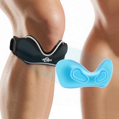 JBonest Silikon Patellasehnenbandage,Kniebandage Männer Damen,Verstellbare Patella Kniebandage für Knee Support,Arthrose,Volleyball-1 Stück