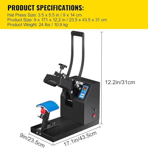 Prensa térmica profesional para gorras 3.5x5.5 pulgadas miniatura 4