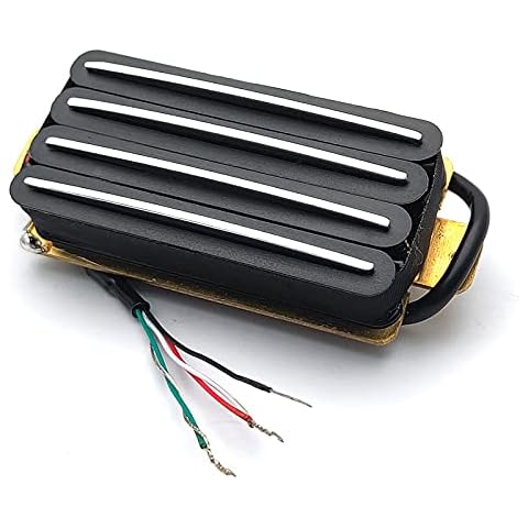 SAPHUE 2-Dual Blade Electric Guitar High Output Track Type Four Coil Humbucker Pickup Black Cover