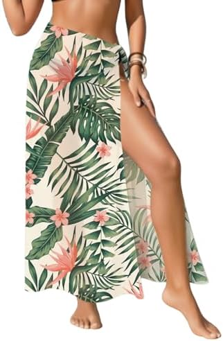 Women Sheer Beach Sarong One Size Swimsuit Coverups Chiffon Long ...