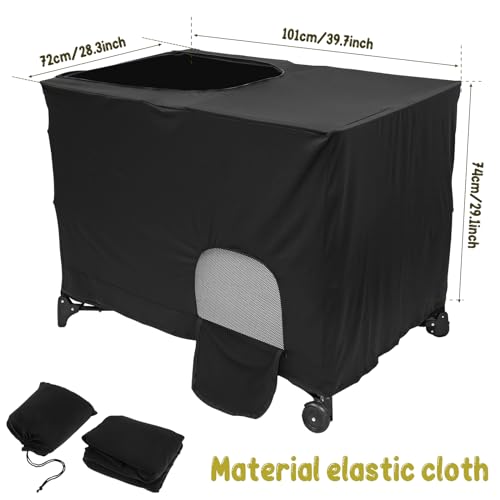 Crib Blackout Cover Tent, 100% Breathable Crib Canopy Cover, Stretchy Blackout Crib Tent Portable Travel Crib Tent Blackout Crib Canopy Cover with Storage Bag for Indoor Outdoor (A)