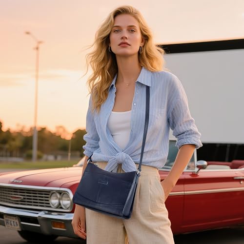Image of befen Genuine Leather Crossbody Purses for Women, Women's Small Crossbody Shoulder Bag with Built in RFID Wallet