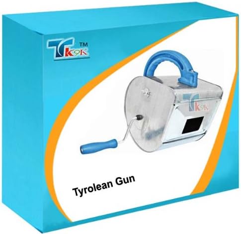 Building Pointing Tyrolean Gun 210mm Comb dia Hand-operated, roughcast applicator for Tyrolean and textured wall coatings. Large comfortable handle and adjustable tension bar for texture control. Blue spring steel comb assembly with a diameter of 210mm.