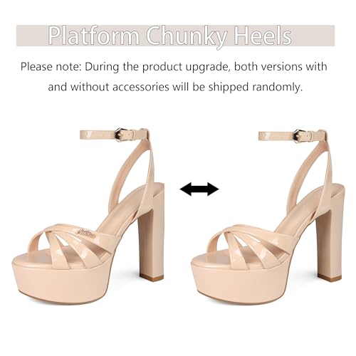 Chunky Platform High Heel Sandals-5.3 Inch Block Summer Heeled for Women Comfortable Open Toe Strappy Heels Summer Dress Pump Sandals Shoes2