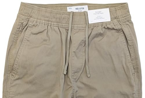 Hollister California Men's Epic Flex Straight Pull-On Twill Pants HOM-582