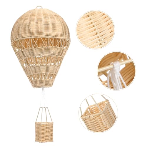 Montgolfière décorative rotin suspension chambre enfant salon 2pc - 7