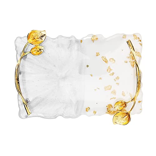 Resin Nail Art Palette - Nail Color Mixing Plate & Display Board - Cosmetic Mixing Tools (White)