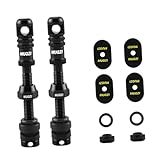 Qianly Válvula Presta Sin Cámara de 2 Piezas, Instalación Rápida, Válvula Presta para Bicicleta de Carretera Y Montaña, Negro