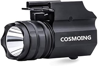 COSMOING Gun Flashlight Compact Tactical LED Rail Mounted with Quick Release 500 Lumens Fits Glock Taurus Ruger Springfield H&K S&W…