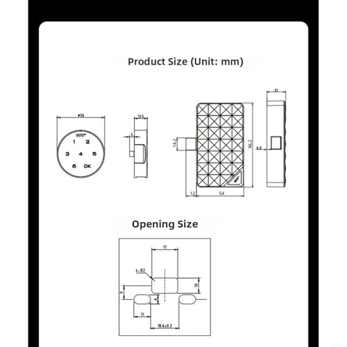 Serrure à code électronique étanche pour meuble de bureau avec port Type-C - 6