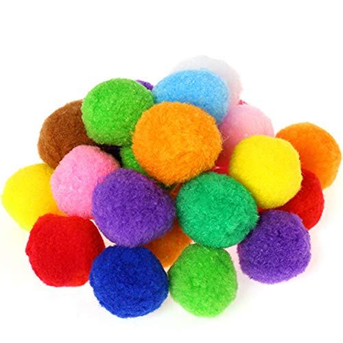 Egurs 96 Stück 5cm Pompons Bunte Pom Poms Flauschigen Plüschbälle