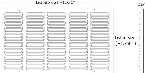 Grille De Retour D'air En Acier 16x10 Pouces - Pour Mur Ou Plafond - Blanc - HVAC Premium