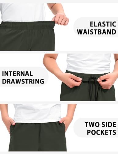 Image of Somaibo Boys Athletic Shorts Kids Quick Dry Basketball Soccer Running Sports Gym Active Performance Shorts with Pockets