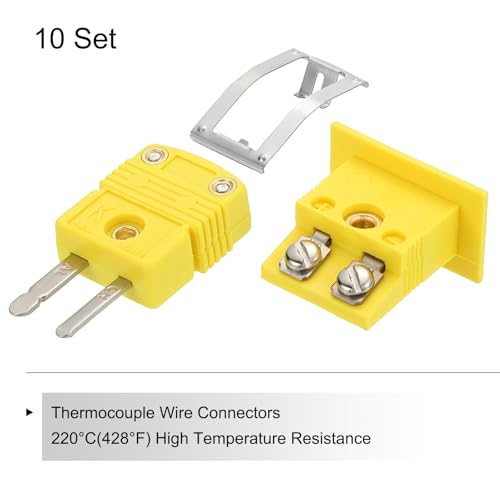 Conectores de cable termopar tipo K con soporte de 220 °C para montaje estable en panel 3