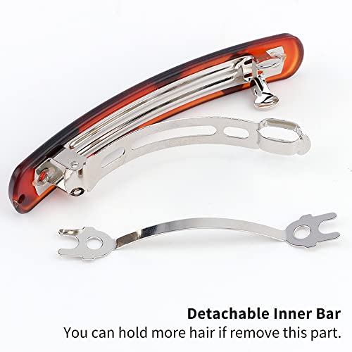 Atoden Hair Barrettes For Women 3Pcs Tortoise Shell Hair Clips Claw Clips 3.54'' Retro Barrettes For Thin Fine Hair Flat Hair Clip Creaseless French Barrette Hair Clips For Short Medium Thick Hair Glossy Hair Pins Cute Hair Styling Clips Non Slip Vintage Jaw Clips Hair Accessories For Women Girls Leopard Pattern Black #TOP5