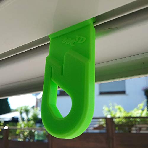 Set Haken Öse für Markisen Fiamma, Omnistor, Thule mit Kederschiene für Wohnmobil, Caravan, Camping (Haken geschlossen für Kederschiene 7mm, Neon Grün, 4)