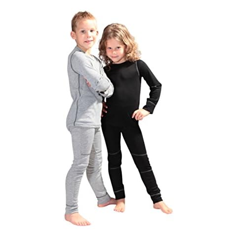 Olibia Thermo - breathable thermal underwear set for children - warm linen langärmligem top + long pants: black in size 146 / 152 Cover