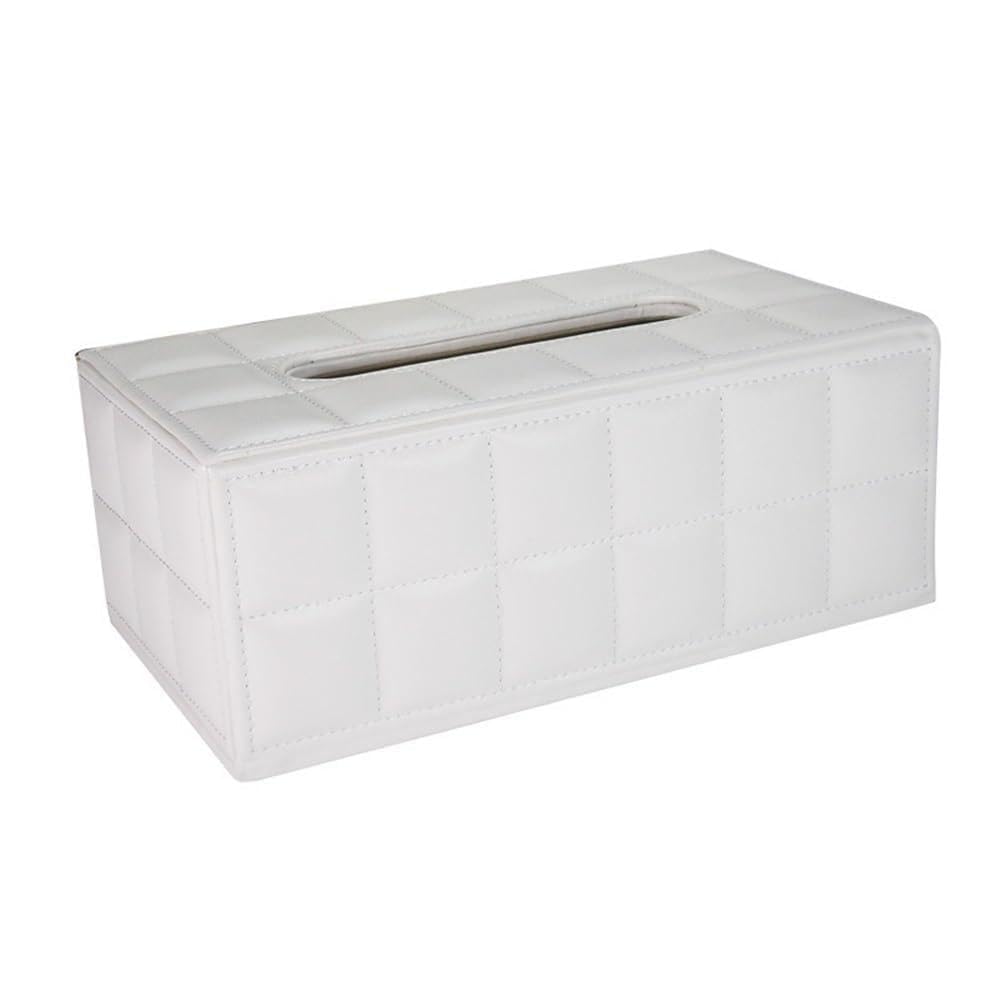 Tissue Case Tissue Box PU Checkered for Home Hotel Restaurant Desktop Storage Tissue Dispenser(Black)