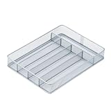 Honey-Can-Do KCH-02154 Steel Mesh 5-Compartment Cutlery Utensil Organizer, Silver