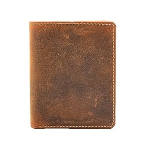 Mens Tan kleur Hunter lederen portemonnee RFID veilige tweevoudige geschenkdoos HOL90, Bruin, S, Bi-Fold Zip Rond