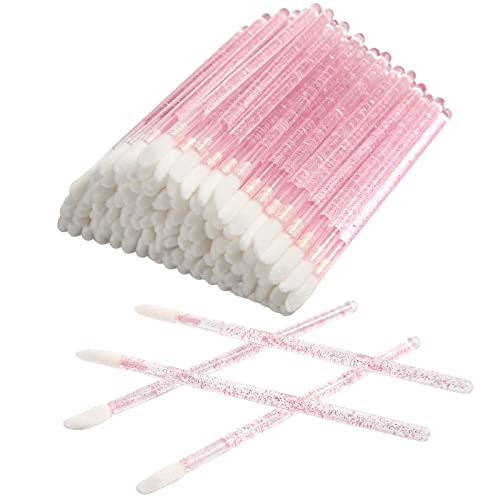 500 Pcs Disposable Lip Gloss Applicator Brushes (Pink)
