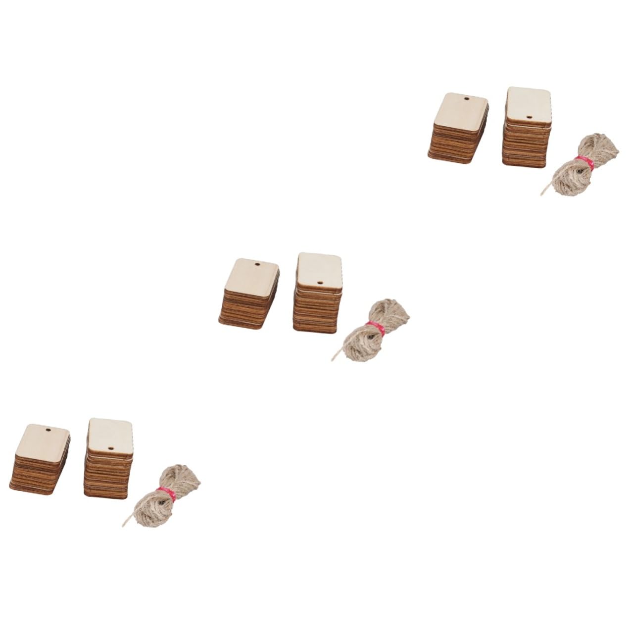 Etiquetas de madera SEWACC con cuerda para bodas y manualidades, pack de 150 piezas rústicas