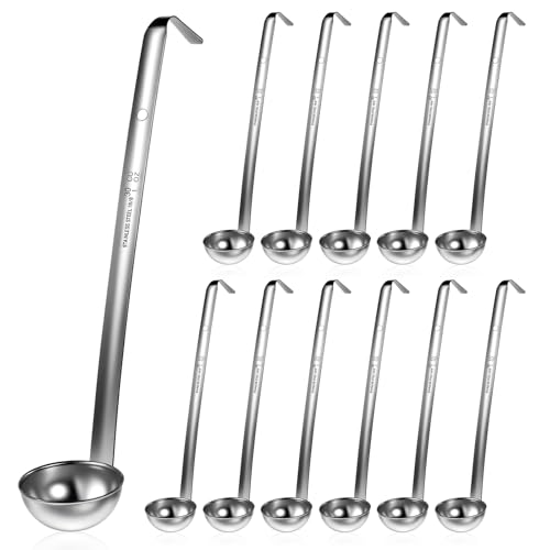12-Piece Stainless Steel 1oz Soup Serving Ladle Set