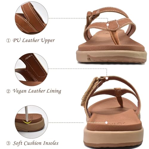 Image of COFACE Womens Orthopedic Flip Flops Arch Support Yoga Walking Thong Sandals