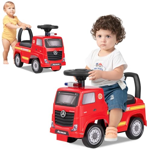 DREAMADE Feuerwehrauto zum Fahren, Mercedes-Benz Kinder Rutschauto mit...
