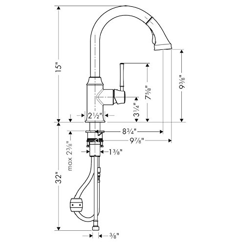 Hansgrohe Talis C Premium Kitchen Faucet 1-Handle 15-Inch Tall Pull Down Sprayer Magnetic Docking Spray Head Wide Reach In Polished Nickel, 04215830 #TOP6
