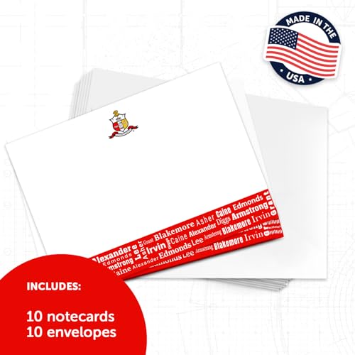 Image of Desert Cactus Kappa Alpha Psi 10 Pack Notecards KAP Yo Nupe Divine 9 Stationery Cardstock Includes Envelopes Memo Party Thank You (Notecard Design J)