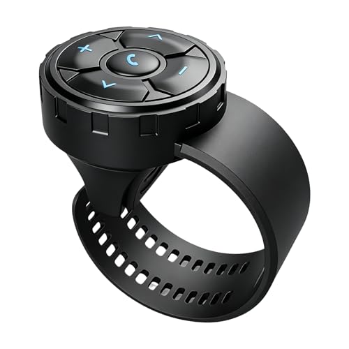 Fyearfly Control Remoto de Auriculares para Casco, Inalámbrico, Bluetooth, Botón Remoto, para Motocicleta, Bicicleta, Manubrio, Control Multimedia, para Controlar Música, Llamadas, Volumen
