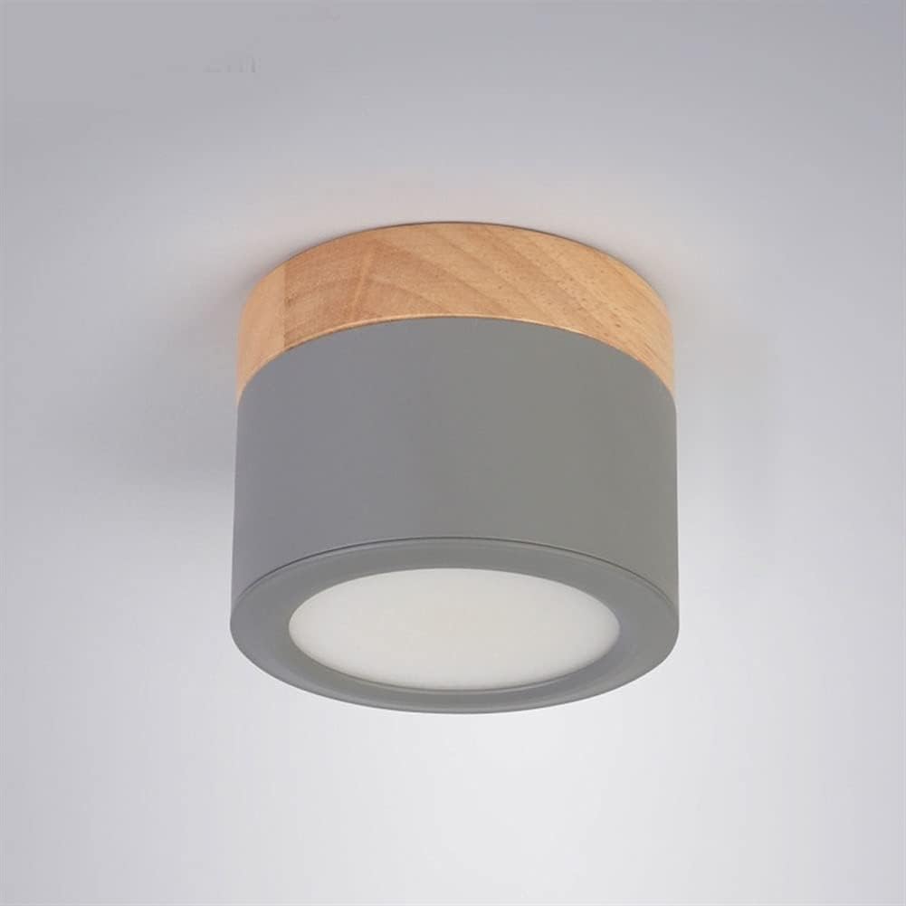 5W Led Ceiling Downlight Surface Mount Ceiling Lighting Fixture, Nordic Aluminum Ceiling Spotlight Accent Lamp, Corridor Living Room Cylindrical Directional Spotlights/Gray4000K
