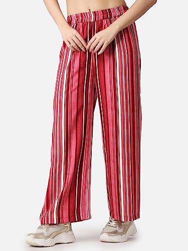 Image of POPWINGS Casual Printed Trouser for Women || Loose Fit Trouser for Women || Stylish Pull-On Trouser for Women || Casual Summer Trousers for Women || Relaxed Fit Full-Length Women Trouser
